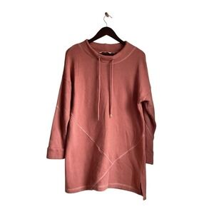 Soft Surroundings Pink‎ Textured High Neck Long Sleeve Tunic Dress Size L